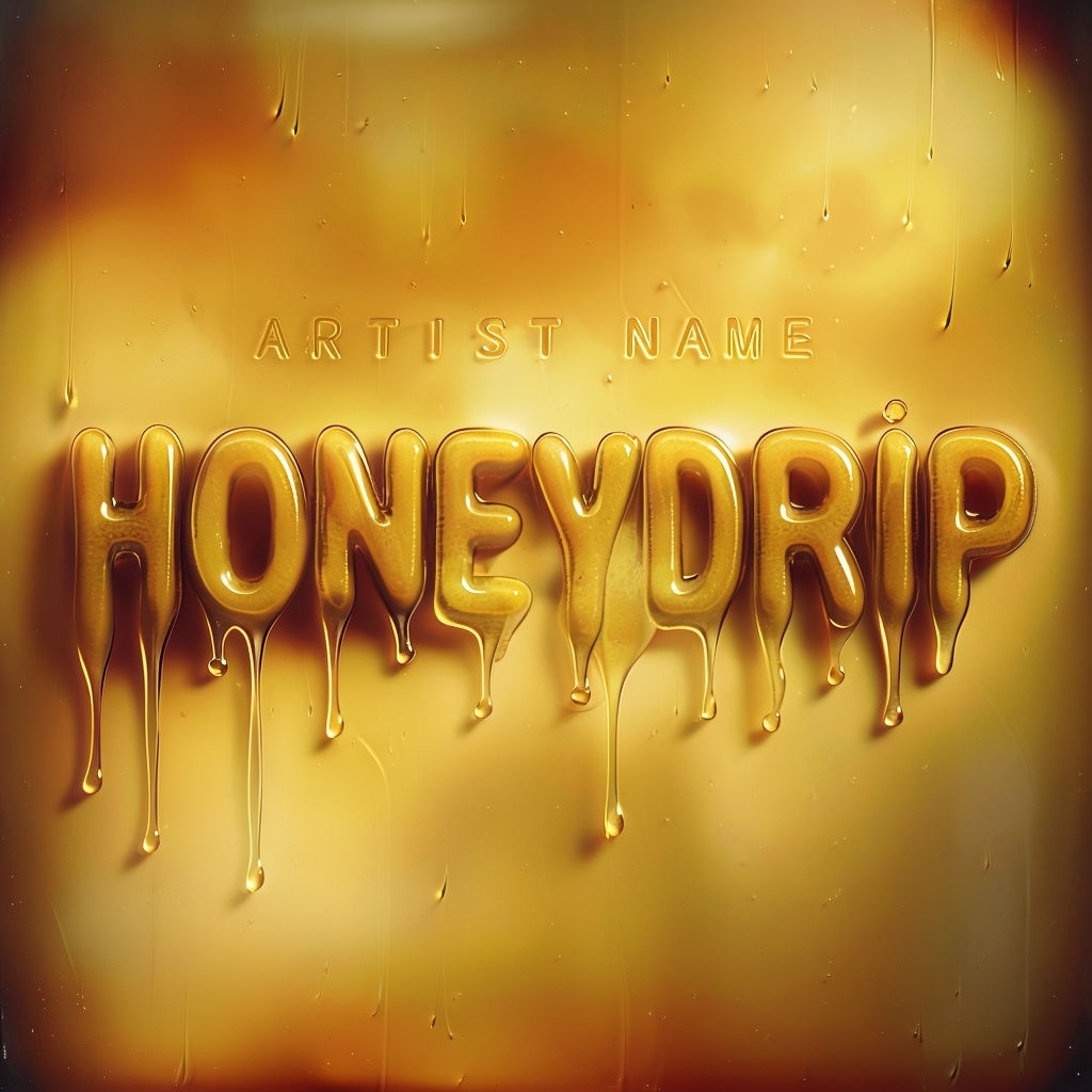 Melting Honeydrip Title with Warm Gradient Background Spotify Album Cover