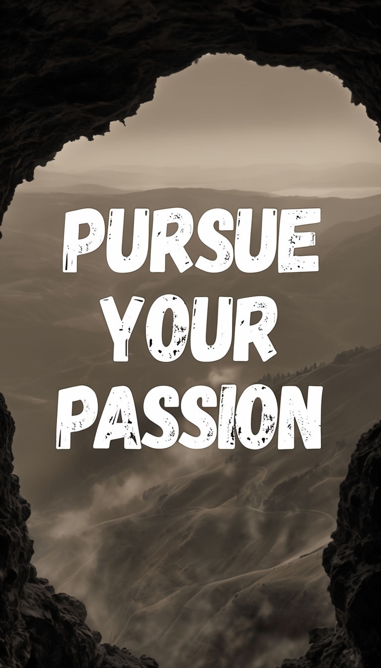 Pursue Your Passion Motivational Mountain Landscape Mobile Wallpaper