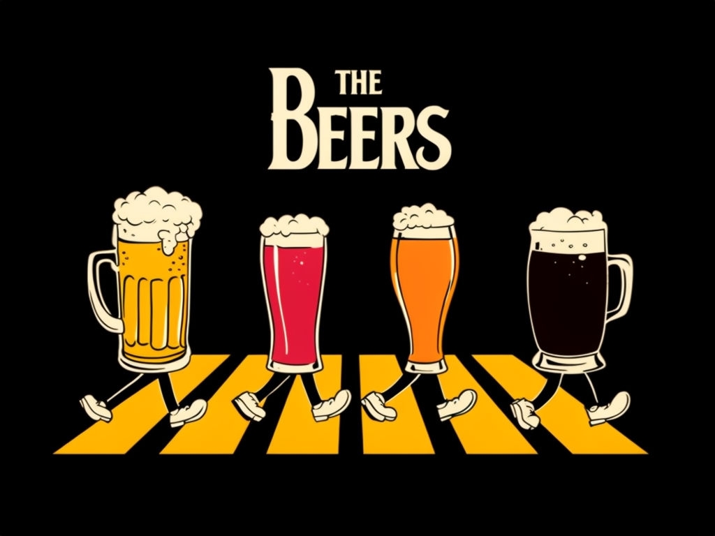 Playful Cartoon Beer Glasses Crossing Zebra Stripes T-shirt