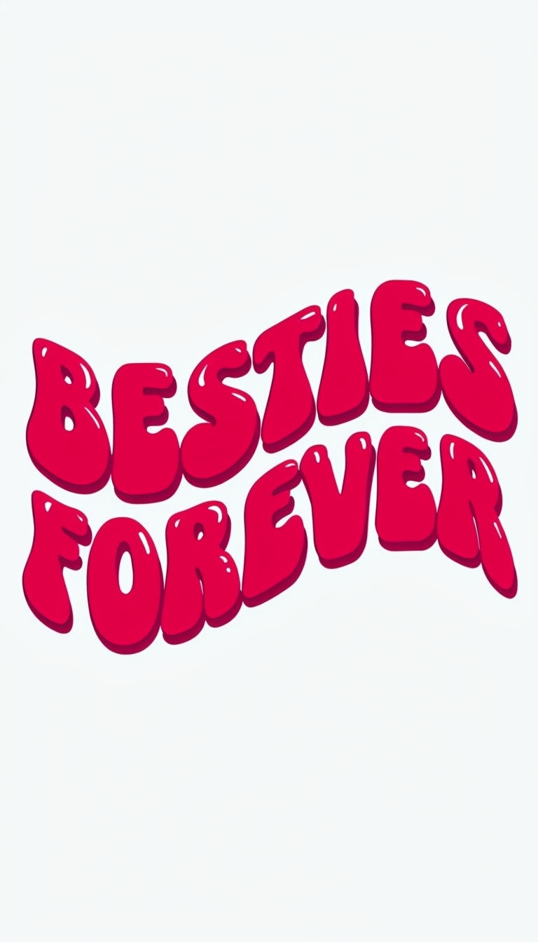 Vibrant Besties Forever Retro Graphic T-Shirt