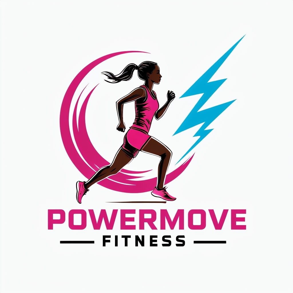 Energetic Female Runner Logo Design for Fitness Brand