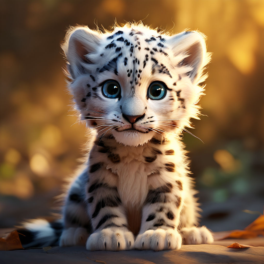 baby snow leopard cartoon