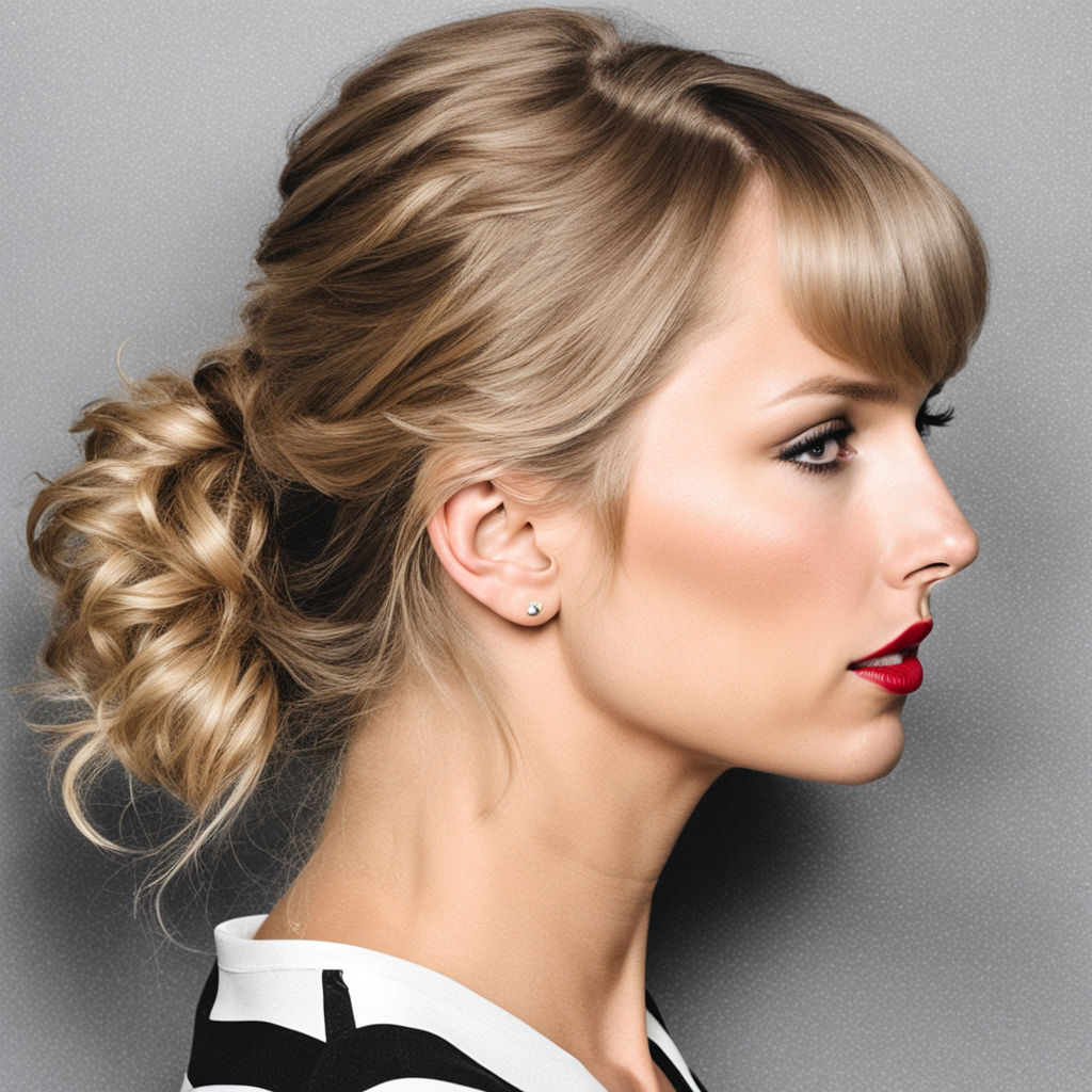 Taylor swift mugshot sideprofile (black and white striped c... by Pixie