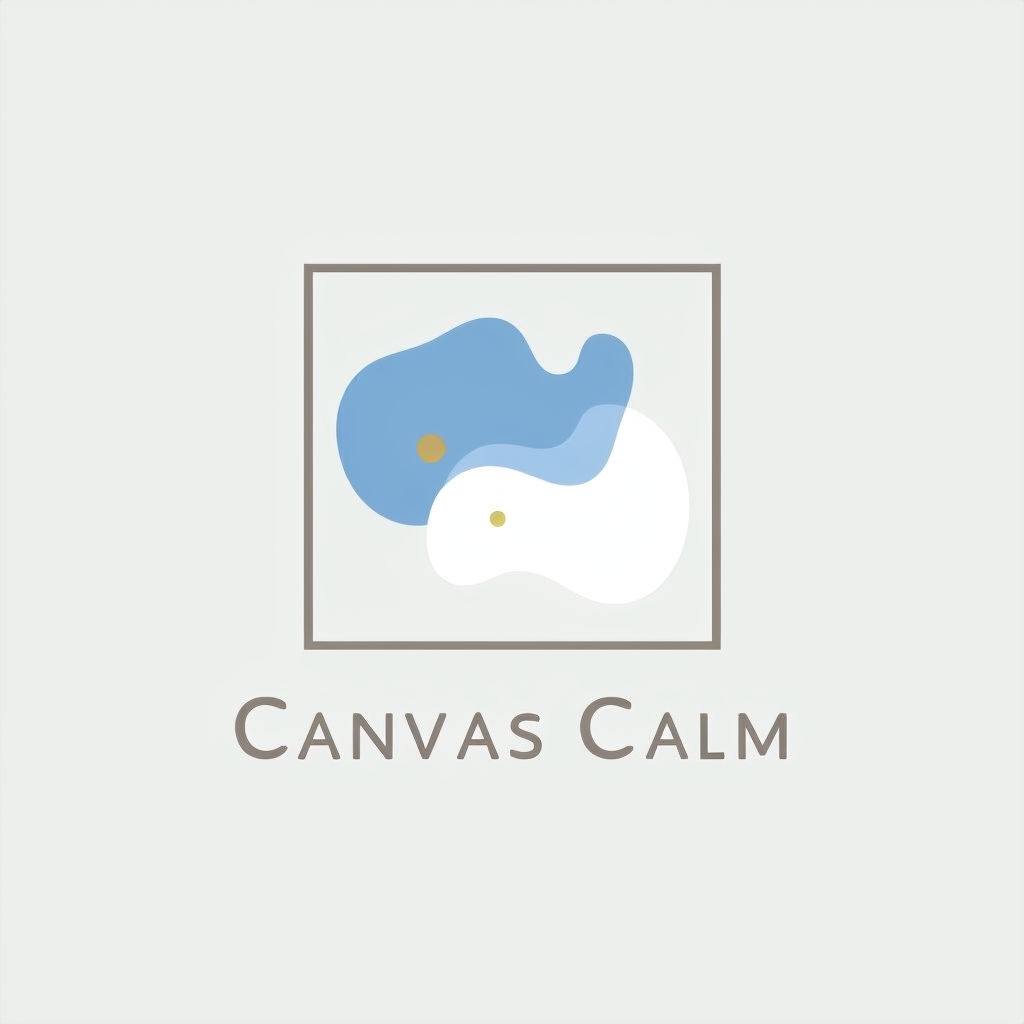 Minimalist Japandi Logo Design for Canvas Calm Therapy Logo