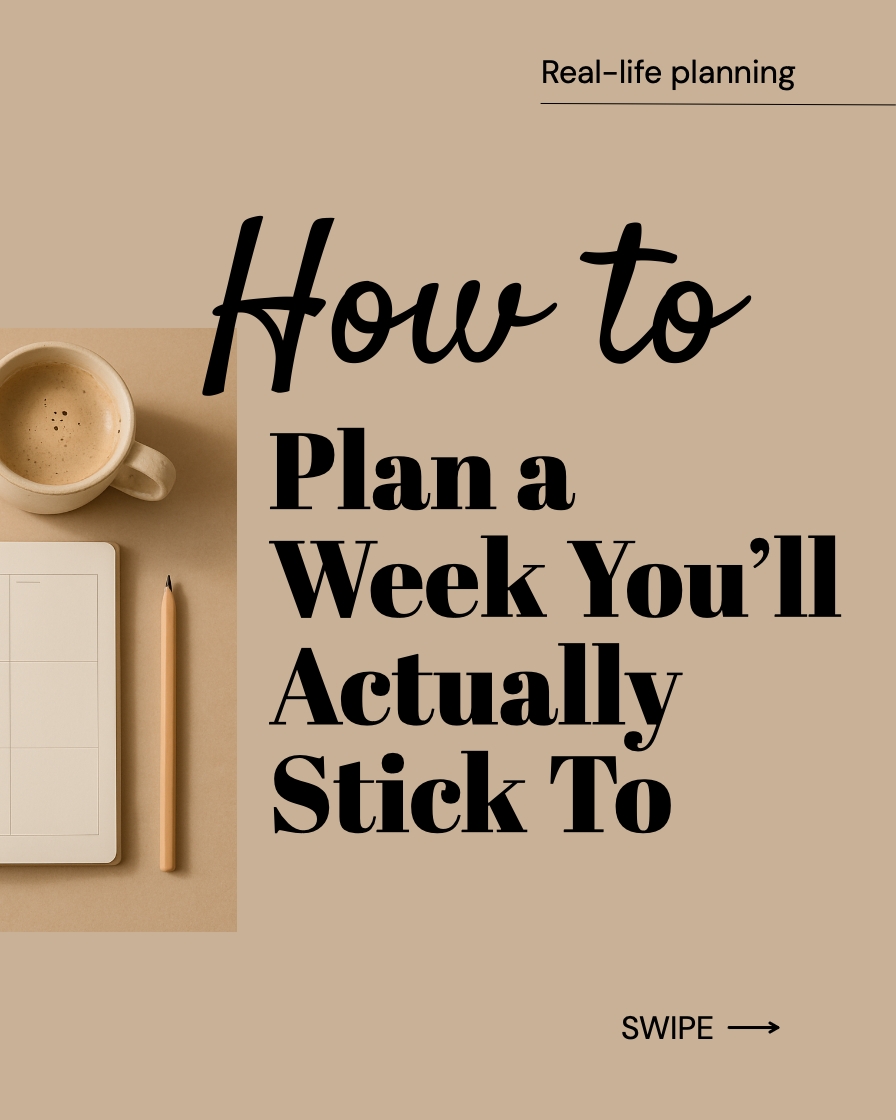 Minimalist Planning Guide with Coffee and Notebook Graphic Instagram Posts