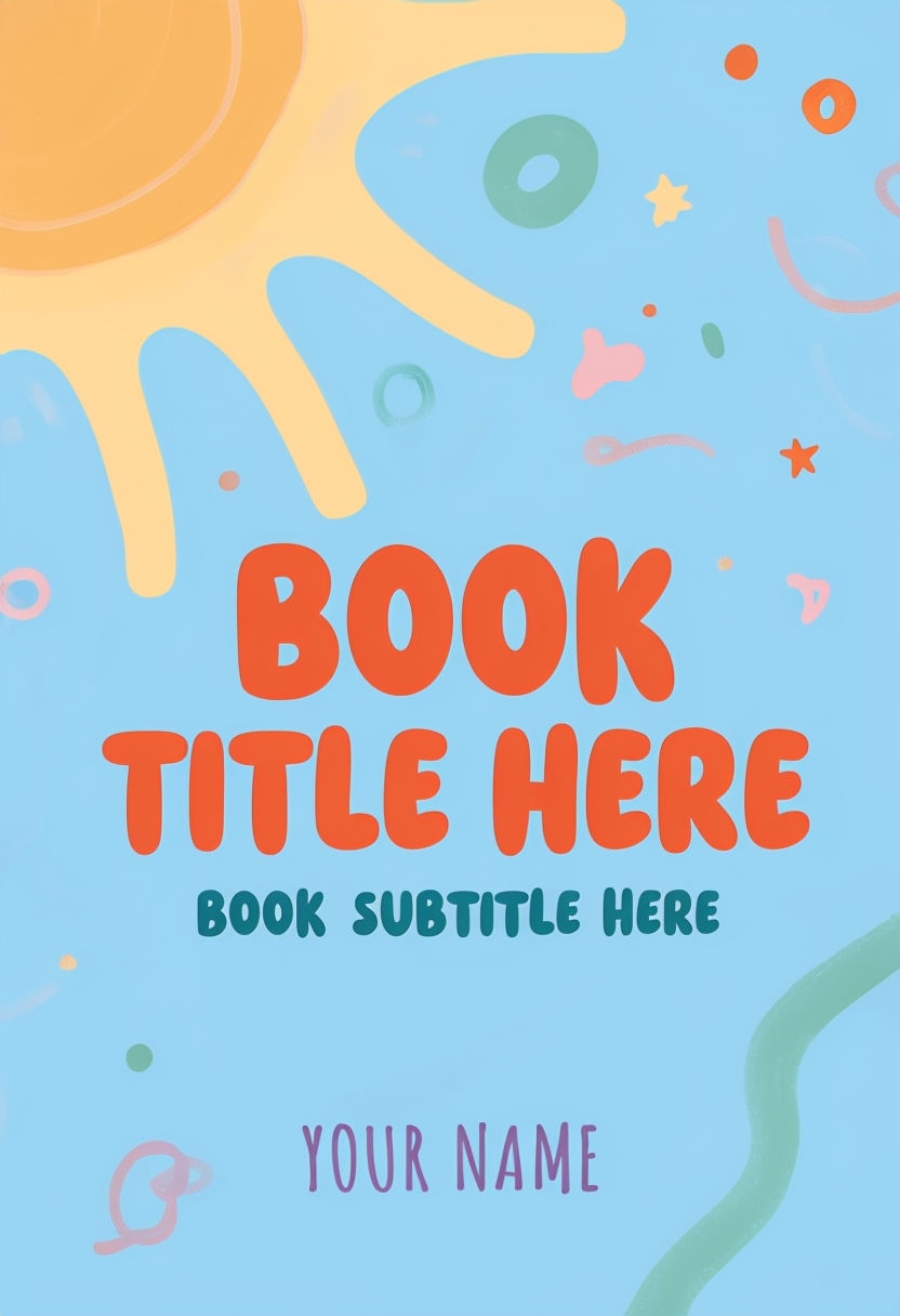Colorful Playful Kid's Book Cover Design with Bright Sunburst EBook Cover