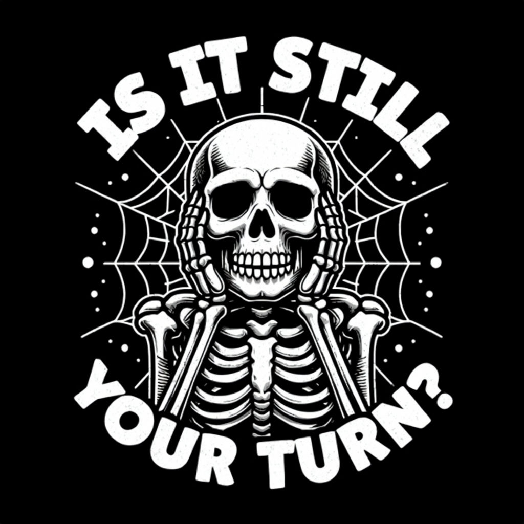 Thoughtful Skeleton Graphic with Eerie Quote T-Shirt
