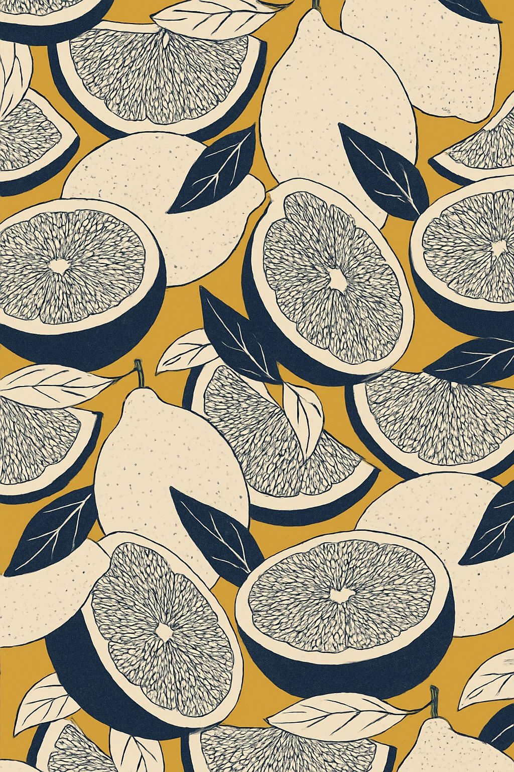 Citrus Fruits Seamless Pattern Graphic T-Shirt
