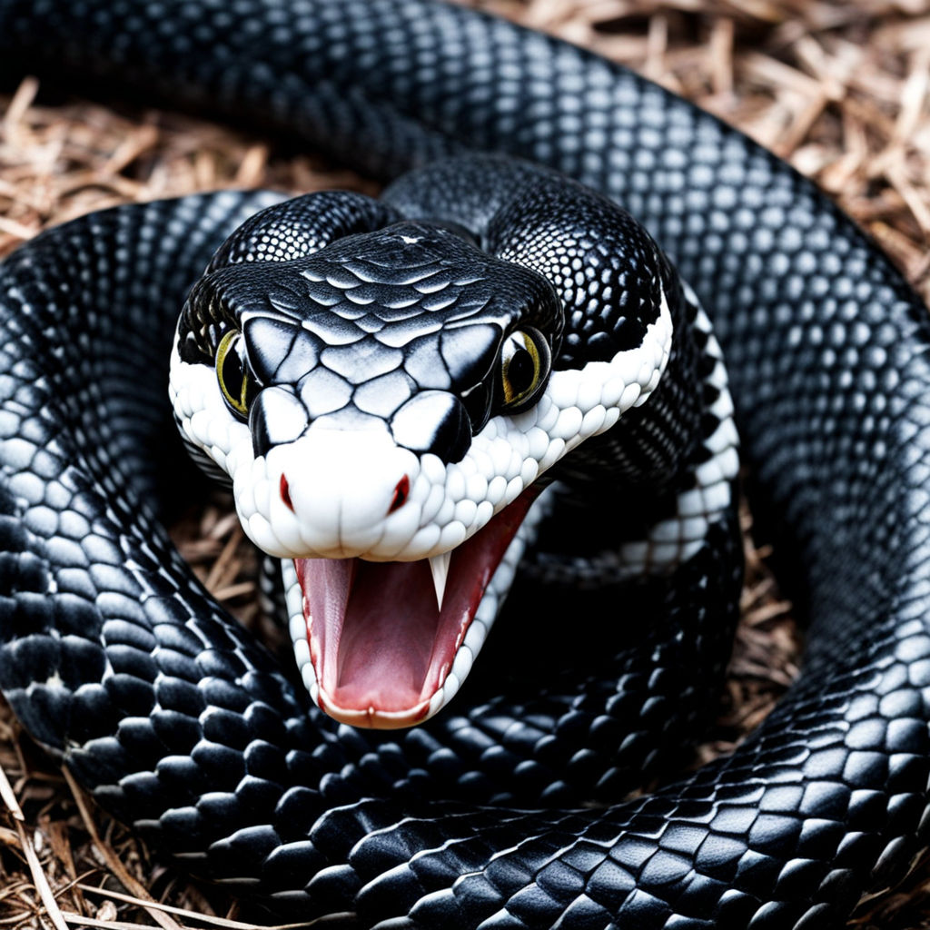 An angry black and white snake by FussyDiagram - Playground