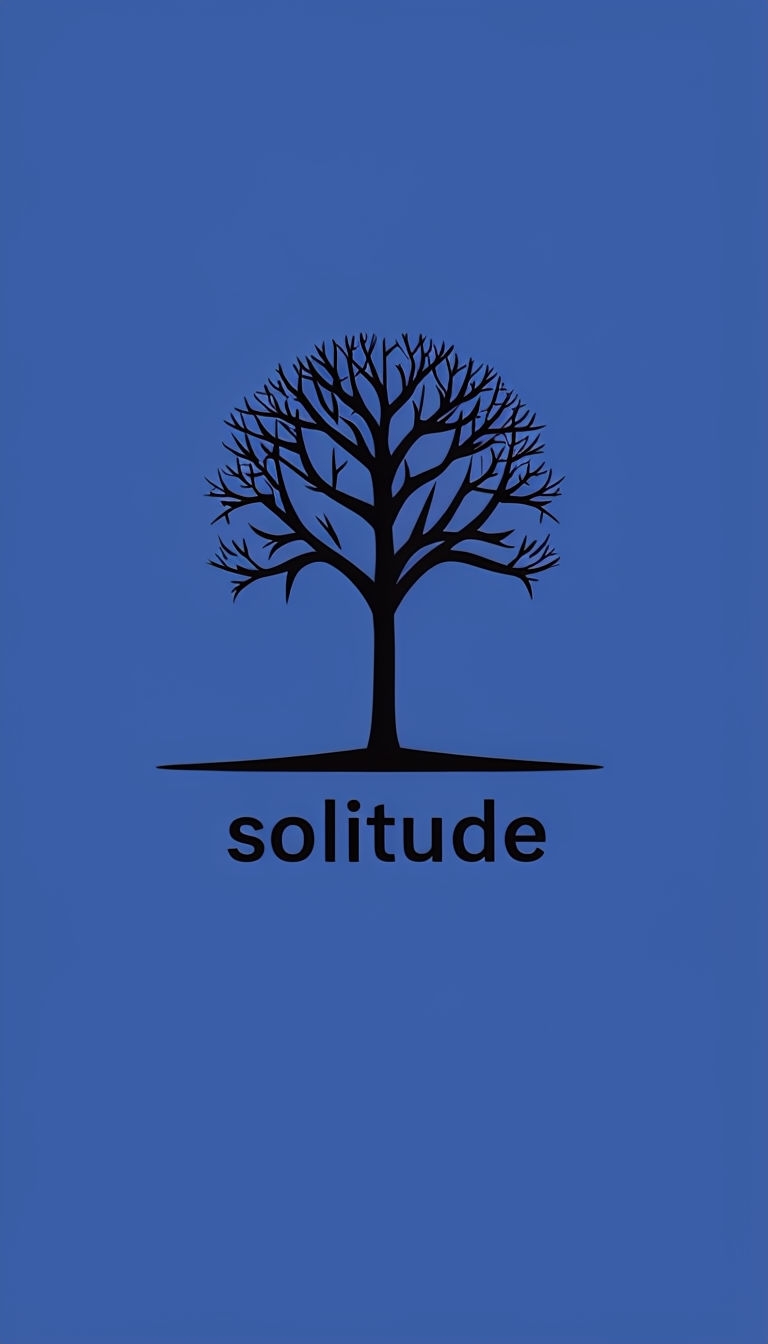 Minimalist Solitary Tree Graphic for Calm Social Media Post