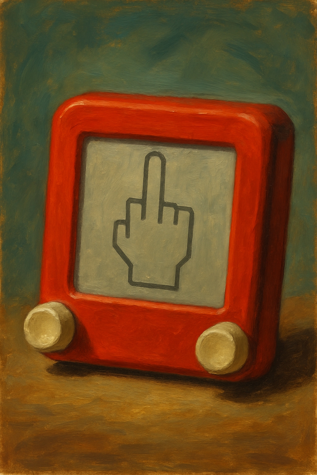 Vintage Handheld Game Device Painting Art