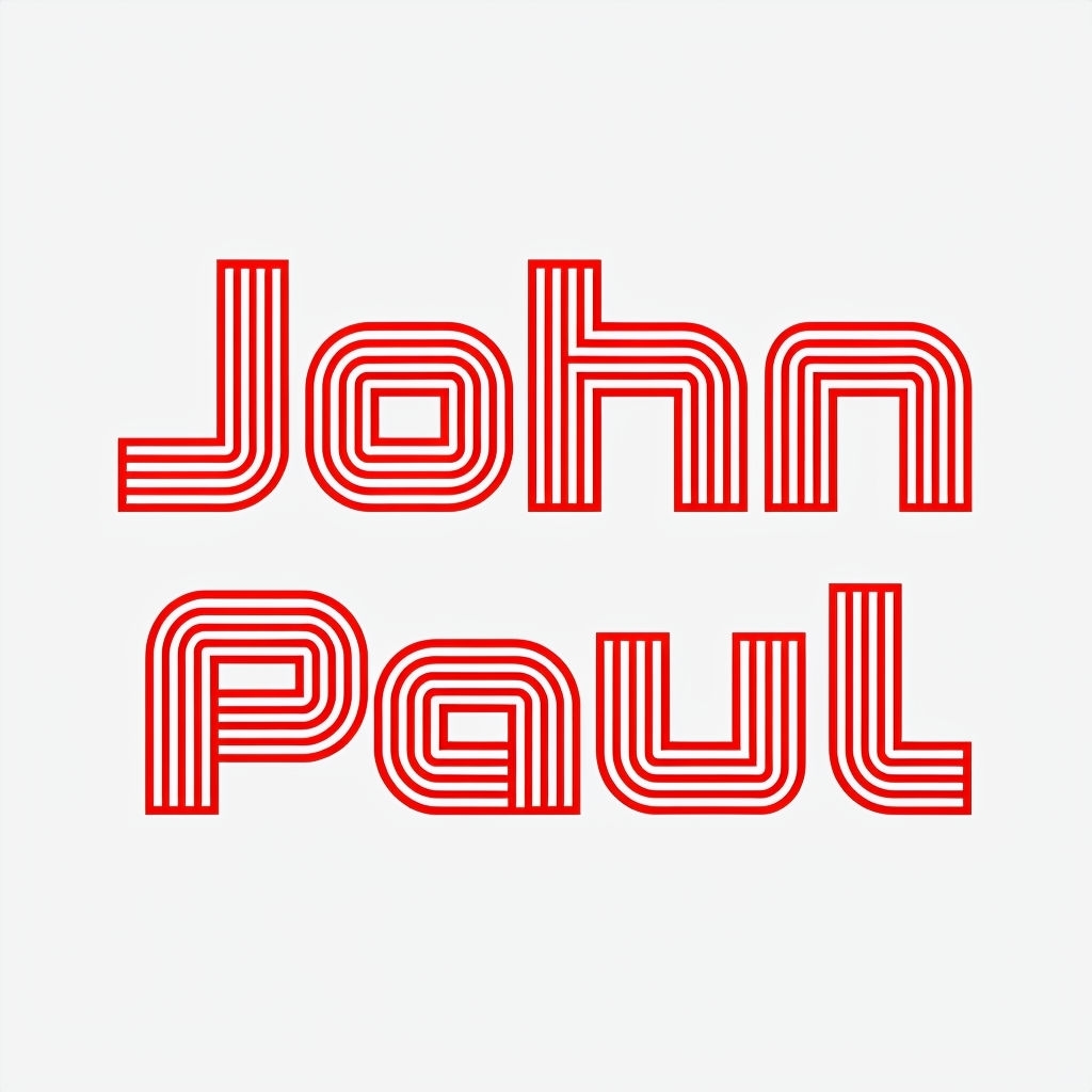 Bold Geometric John Paul Typography Sticker
