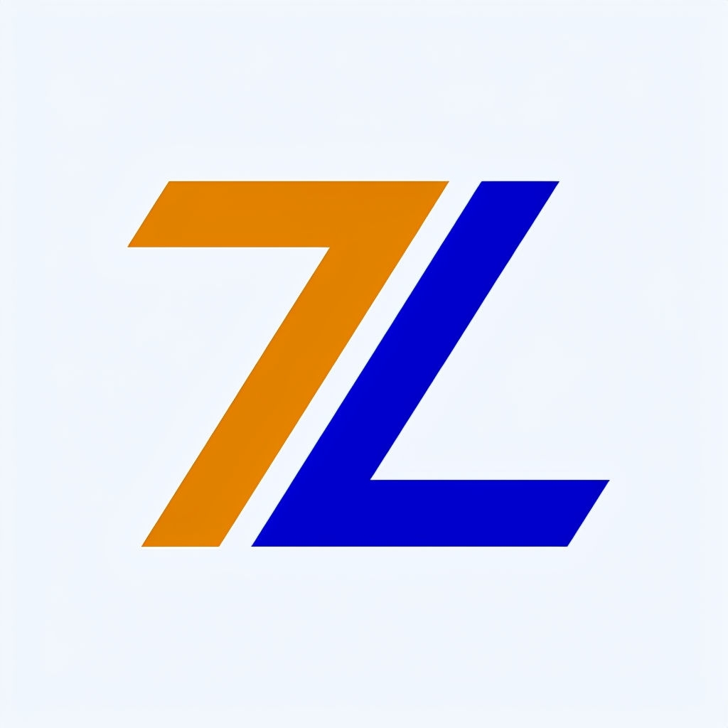 Modern Minimalist Orange and Blue Z Logo Design Monogram