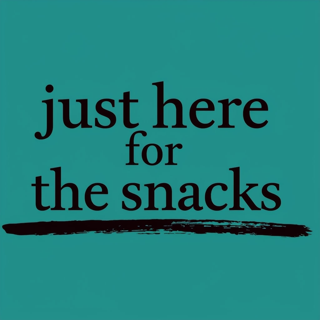 Just Here for the Snacks Typography T-Shirt