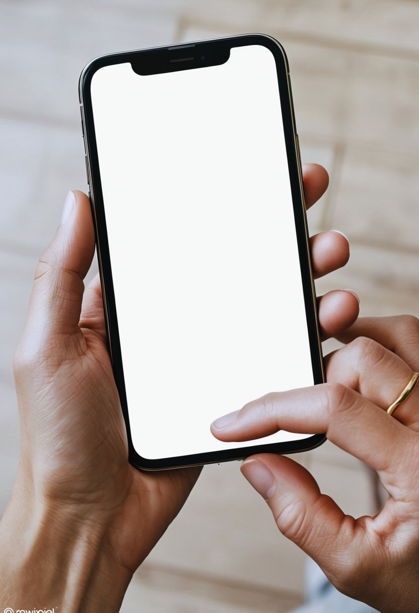 Close-Up Hands Holding Modern Smartphone Photography Mockup