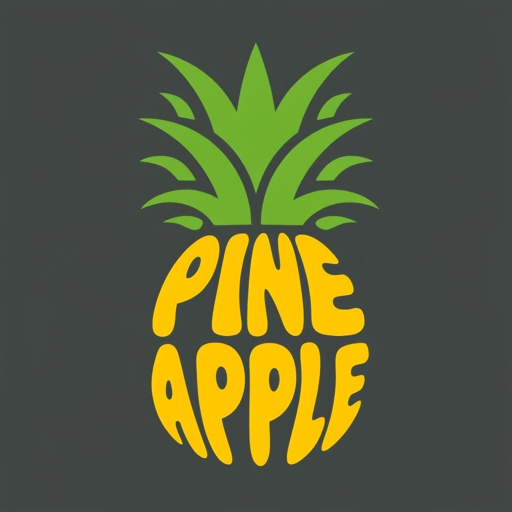 Stylized Pineapple Vector Graphic in Bright Colors Art