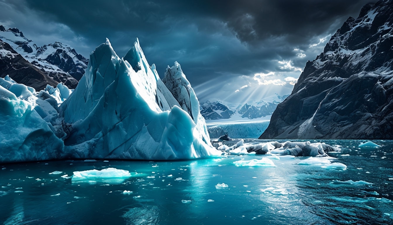 Majestic Arctic Landscape with Ice Formations Virtual Background
