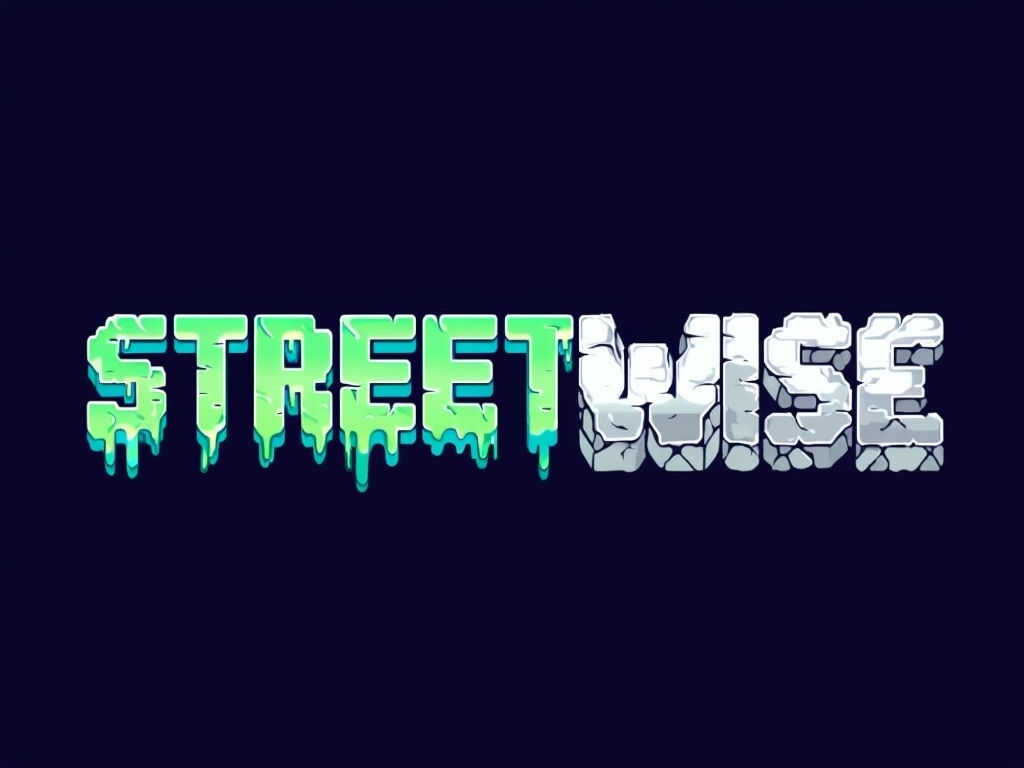 Retro Pixel Art STREETWISE Text Design T-Shirt
