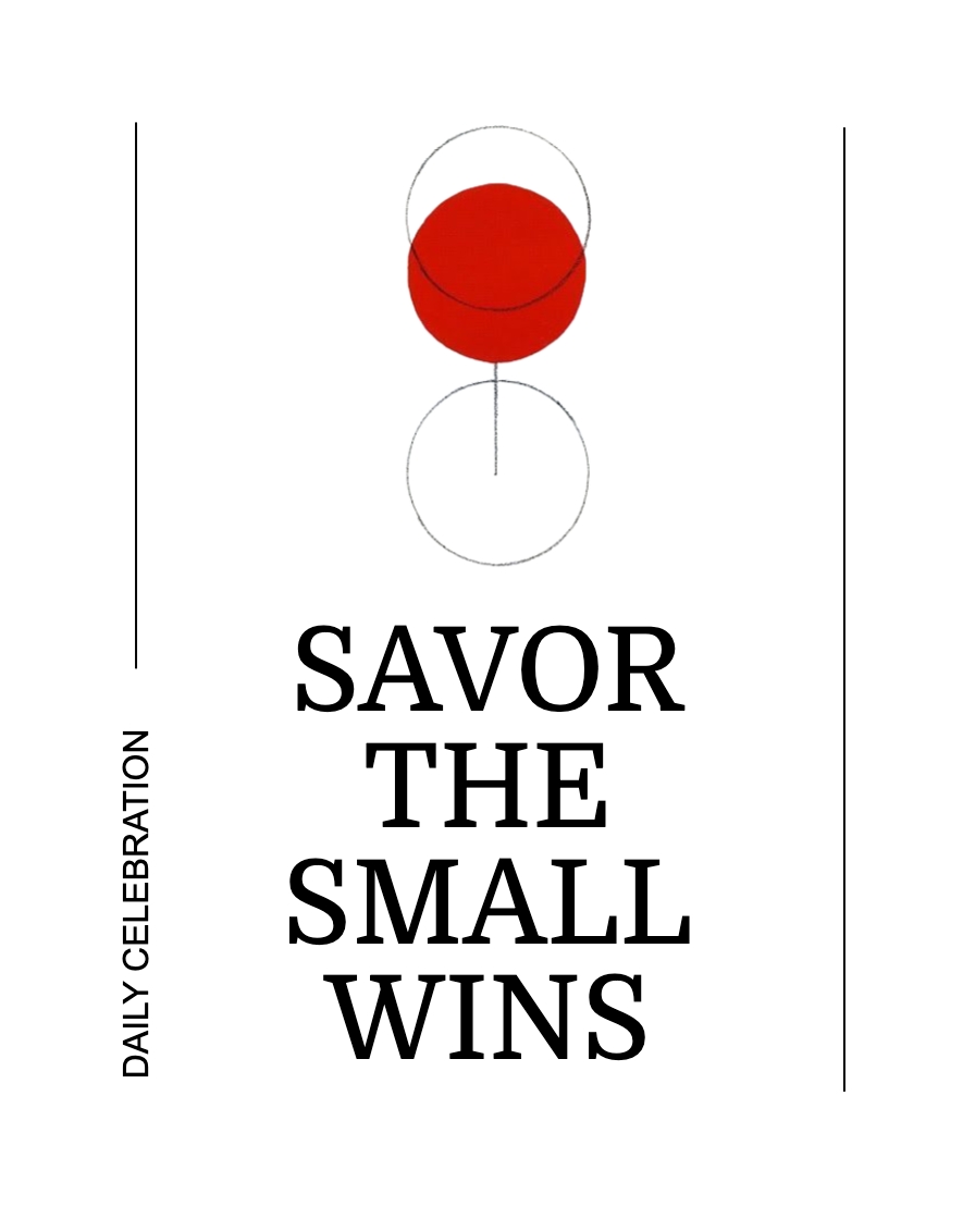 Minimalist Wine Glass Design with Motivational Quote Post