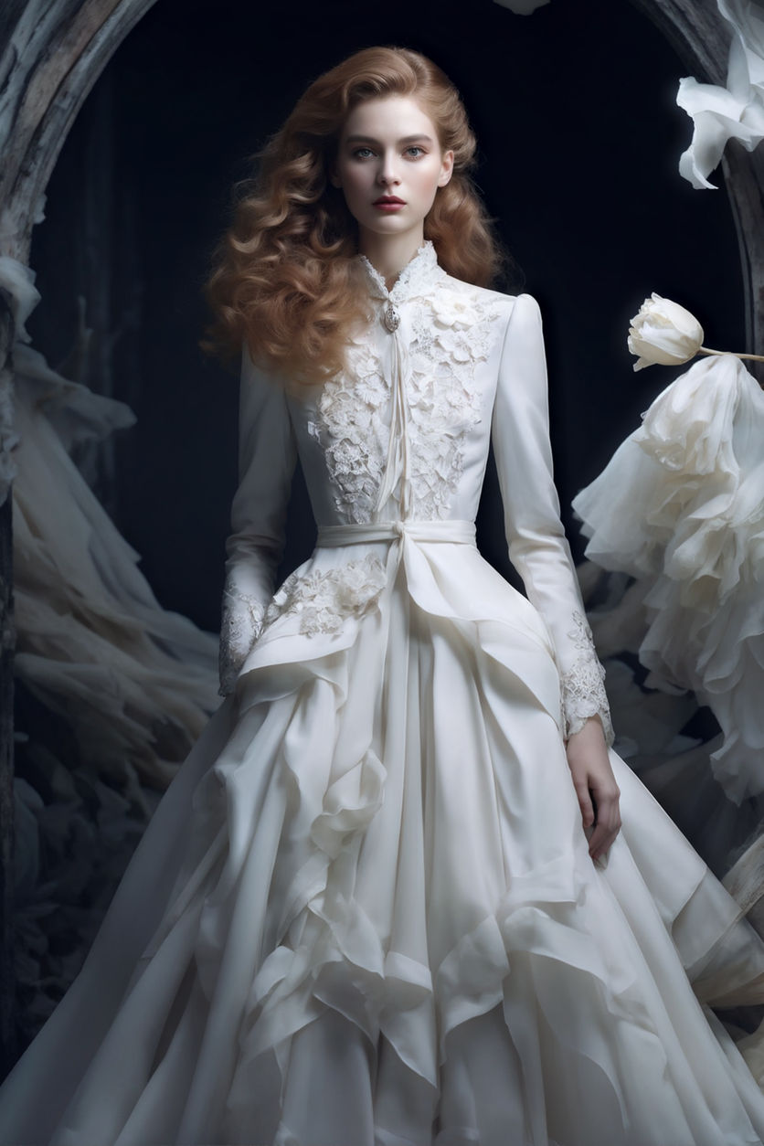 Bride girl in Alexander McQueen wedding dress Playground