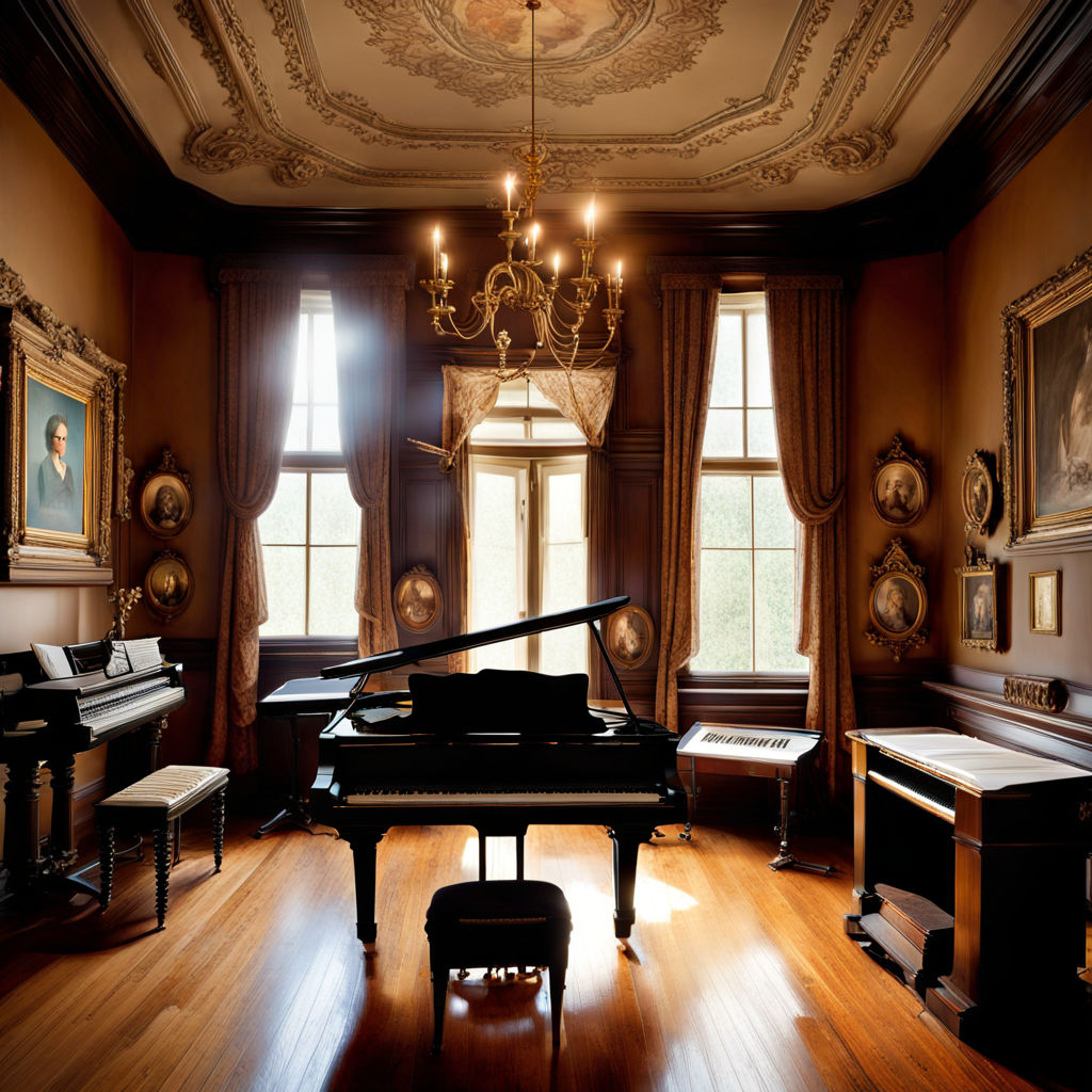 A vintage music room of a luxurious Victorian mansion by Aleksander ...