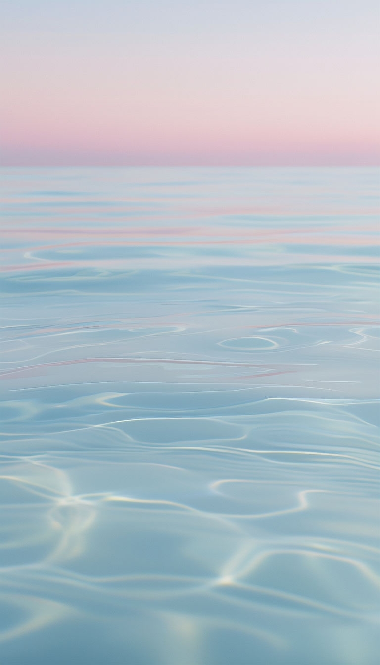 Calm Pastel Water Reflection Under Serene Gradient Sky Mobile Wallpaper