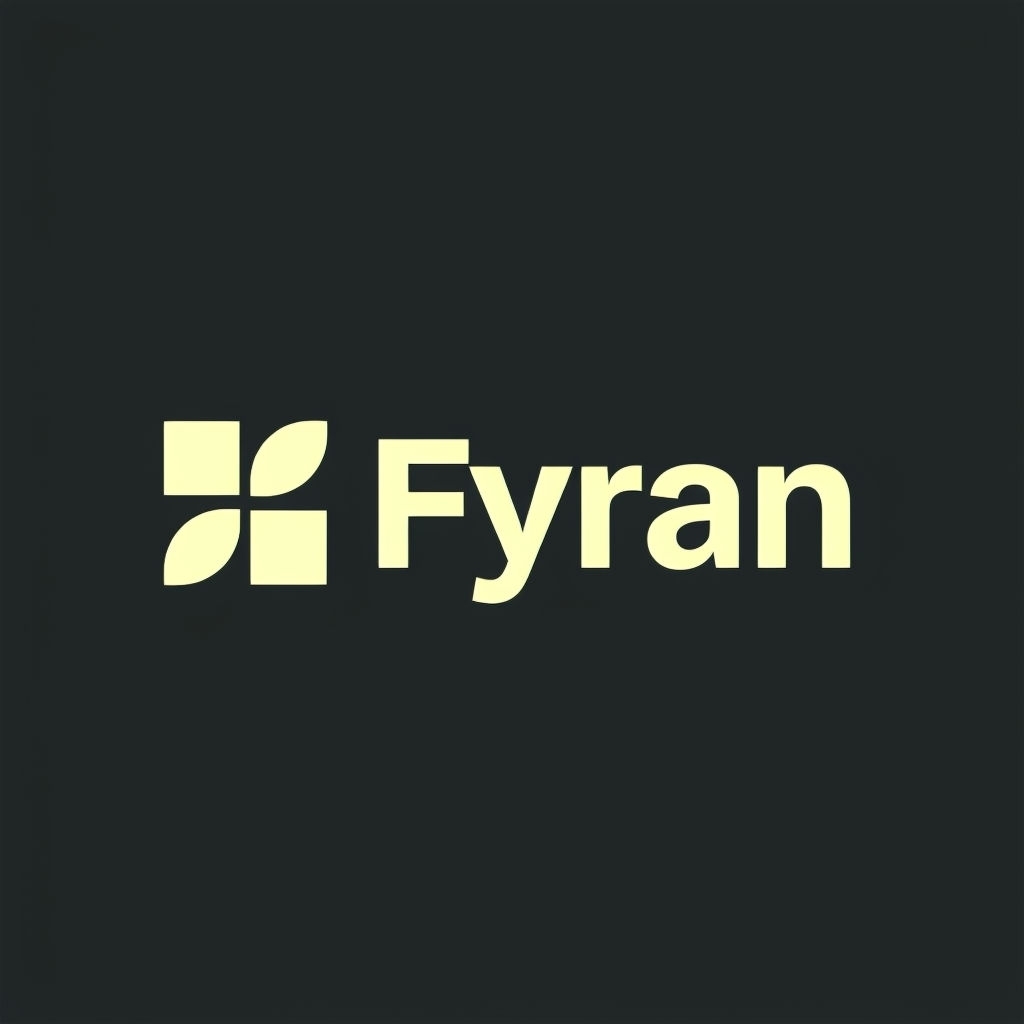 Stylized Fyran Logo Design on Dark Background for Branding Logo