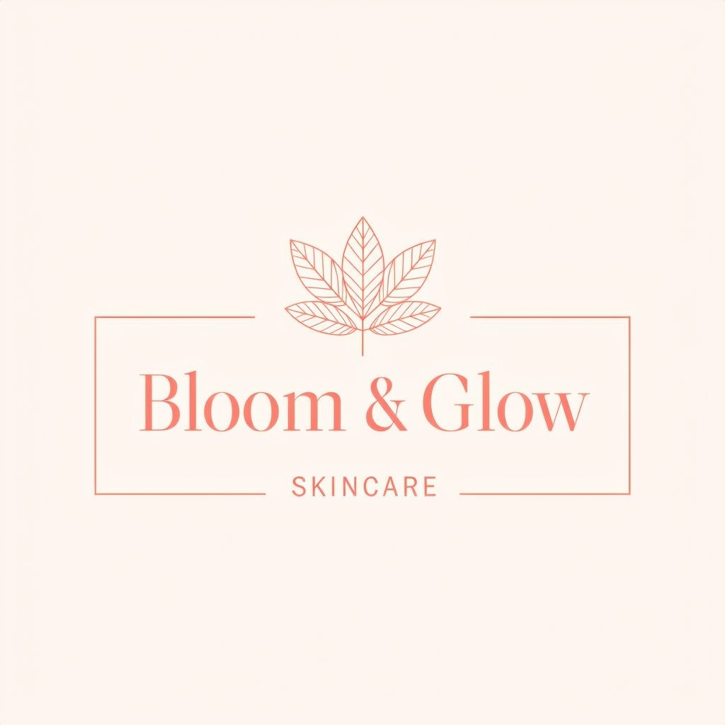 Elegant Bloom & Glow Skincare Minimalist Logo Design