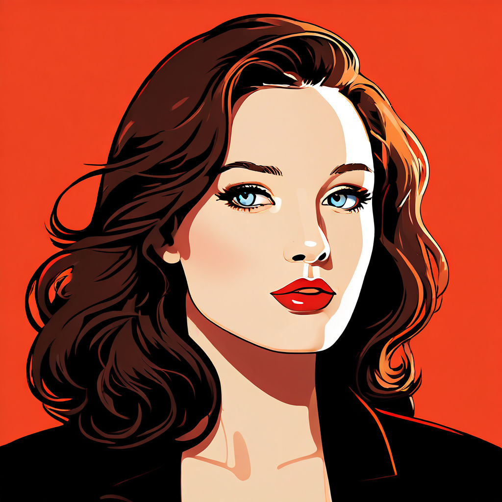 80s style hazel eyed long haired chubby round faced wide nos... by Alia ...