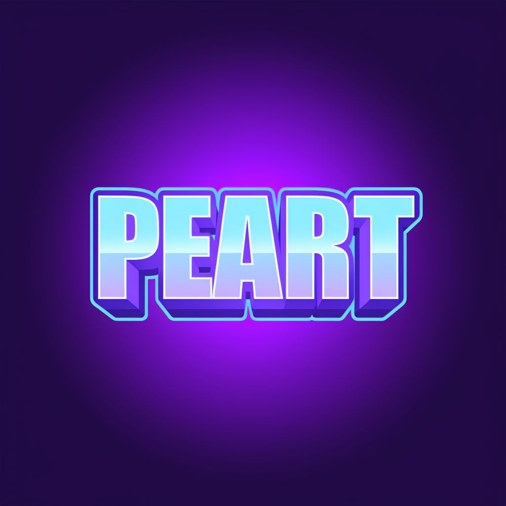 Vibrant Metallic PEART Typography Design for Music Album Cover