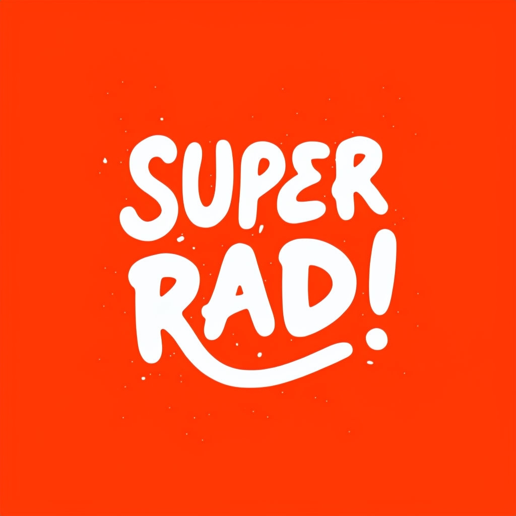 Vibrant Super Rad Handwritten Style Logo Design