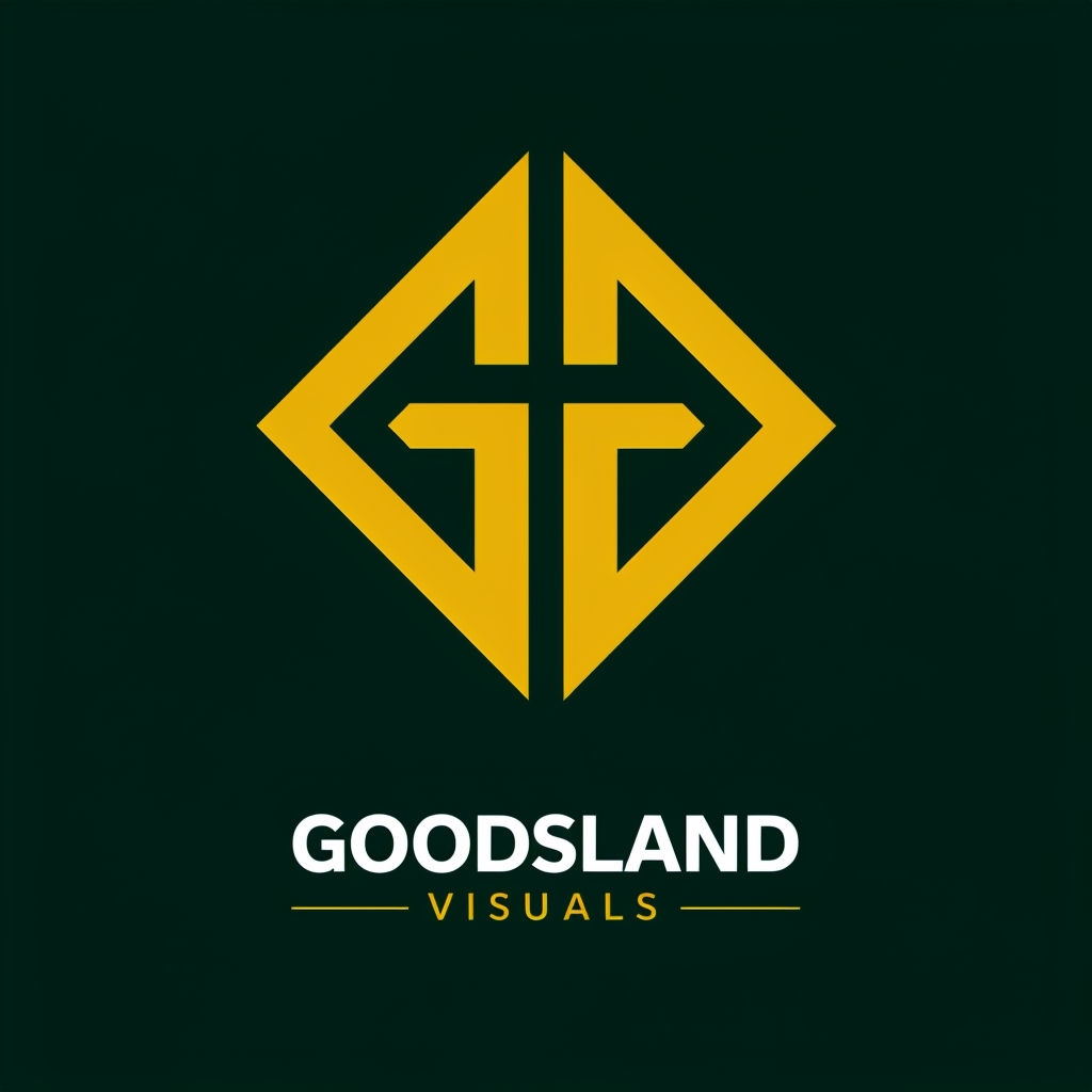 Elegant Minimalist Diamond Logo for GOODsLAND VISUALS