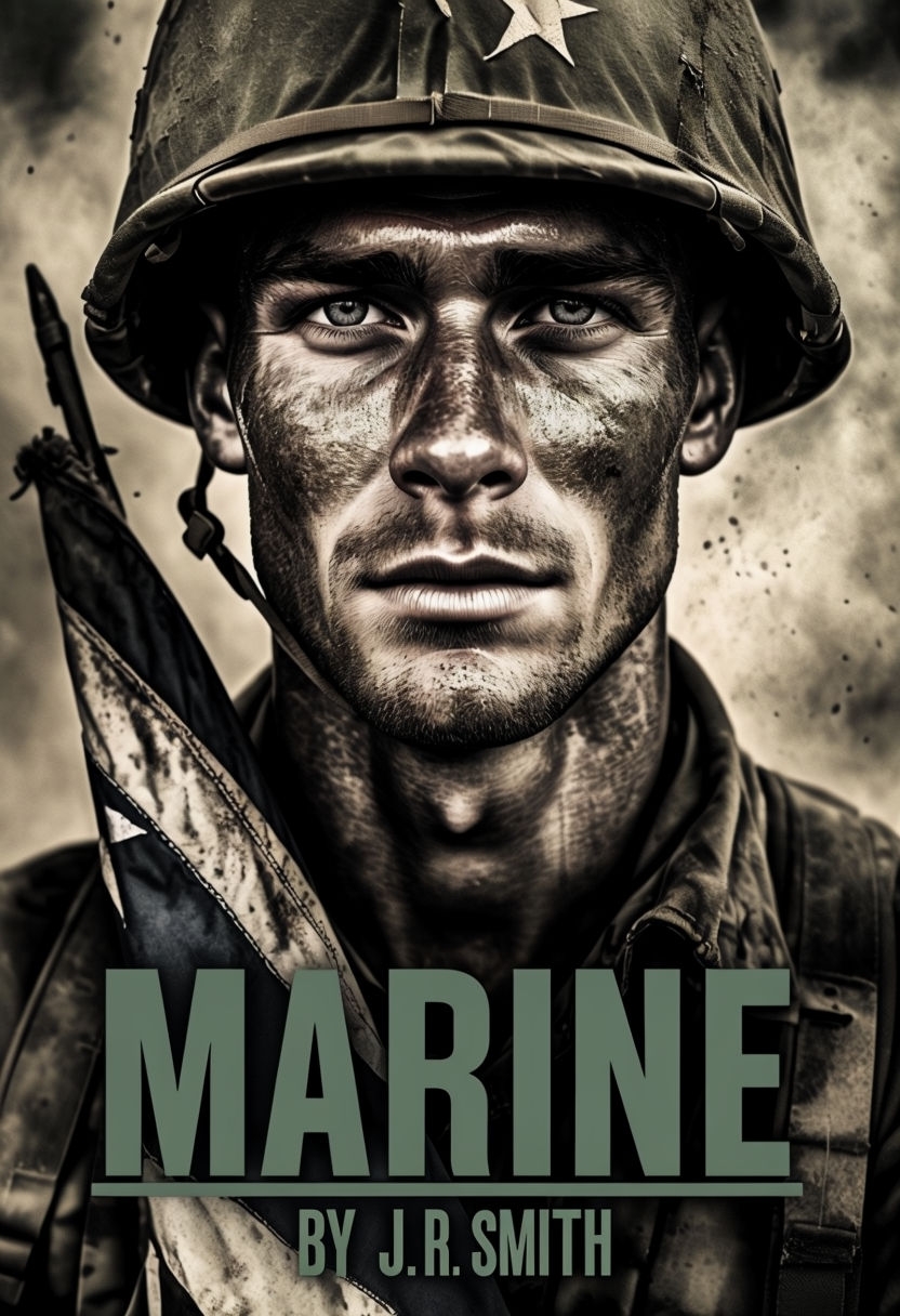 Gritty Sepia Portrait of a Marine for Intense Book Cover EBook Cover