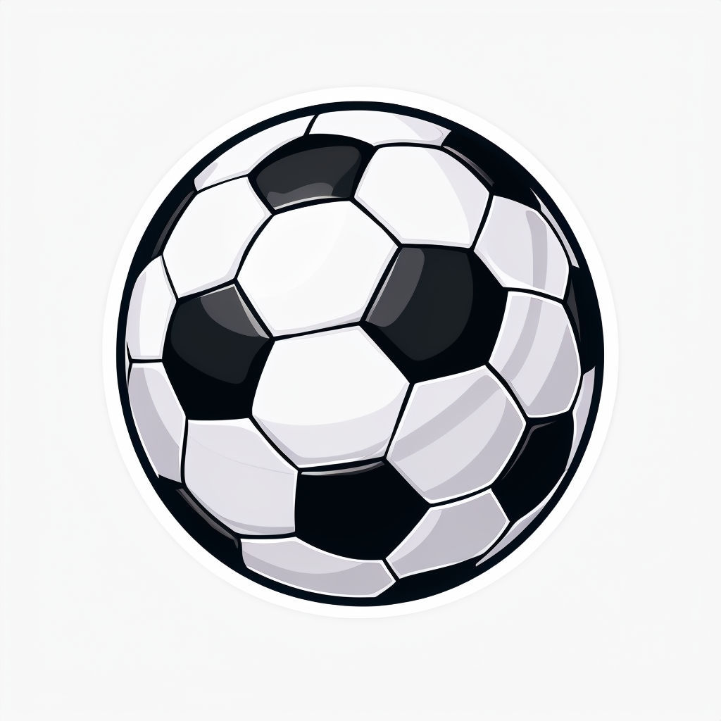 Classic Black and White Soccer Ball Illustration Sticker