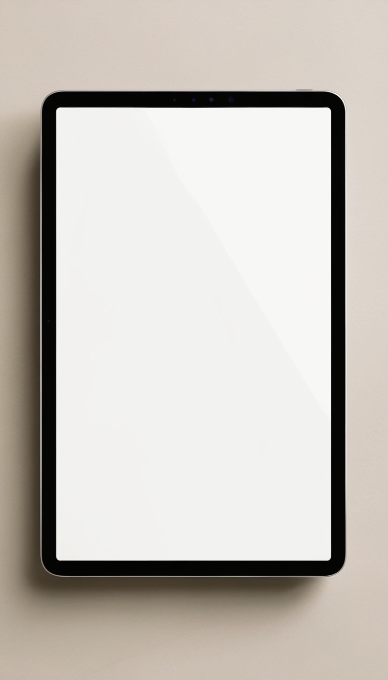 Sleek Black Frame Modern Tablet Minimalist Mockup