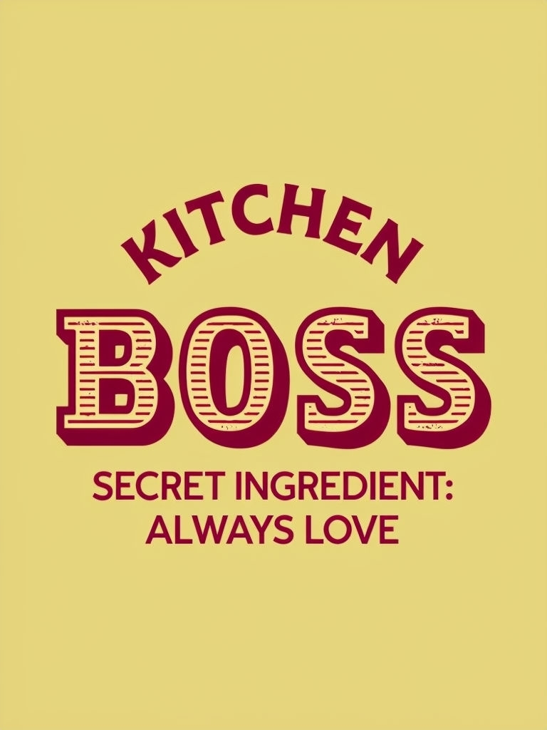 Retro Kitchen Boss Design with Secret Ingredient Love T-Shirt