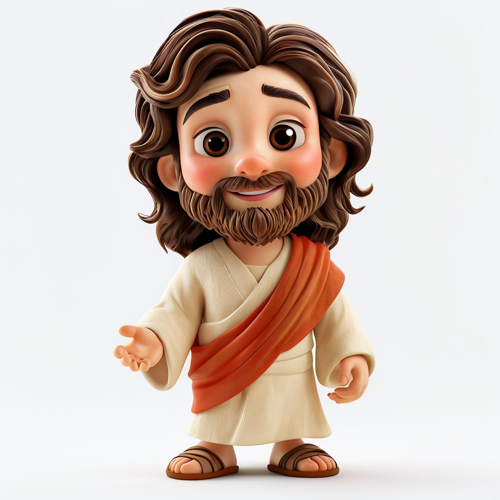 Charming Cartoon Jesus Christ 3D Character Illustration Art