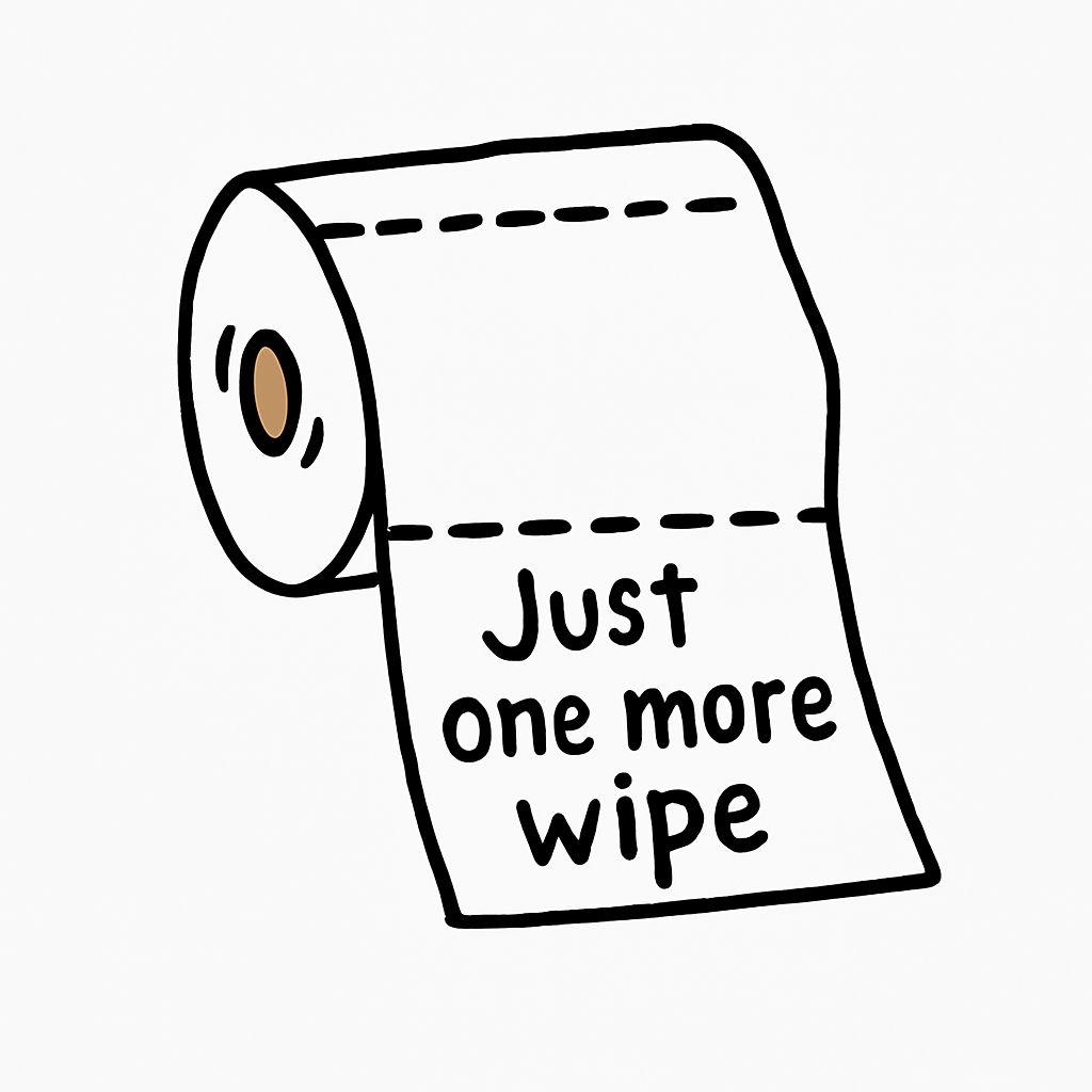 Just One More Wipe Funny Toilet Paper Roll Sticker