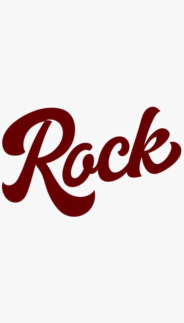 Elegant Dark Red 'Rock' Cursive Script Design Phone Case Cover