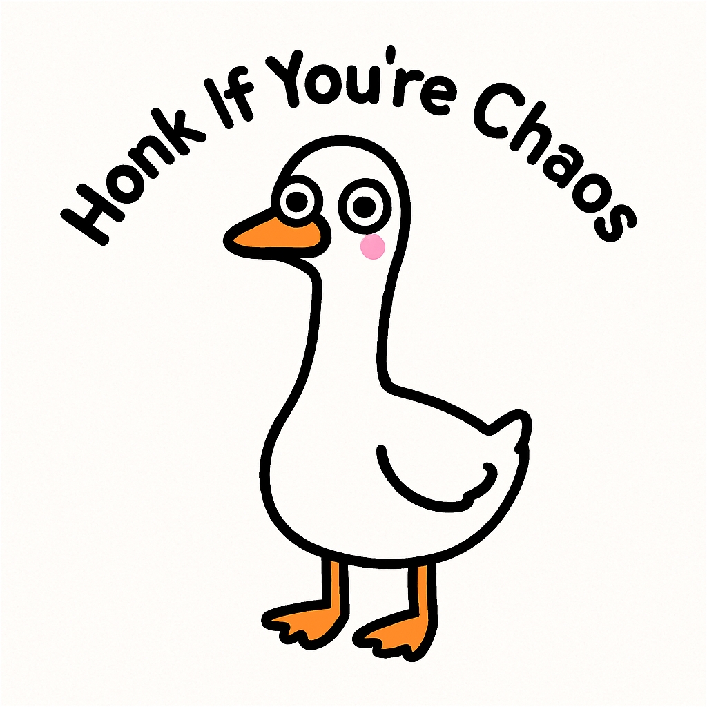 Hilarious White Duck Honking Cartoon Sticker