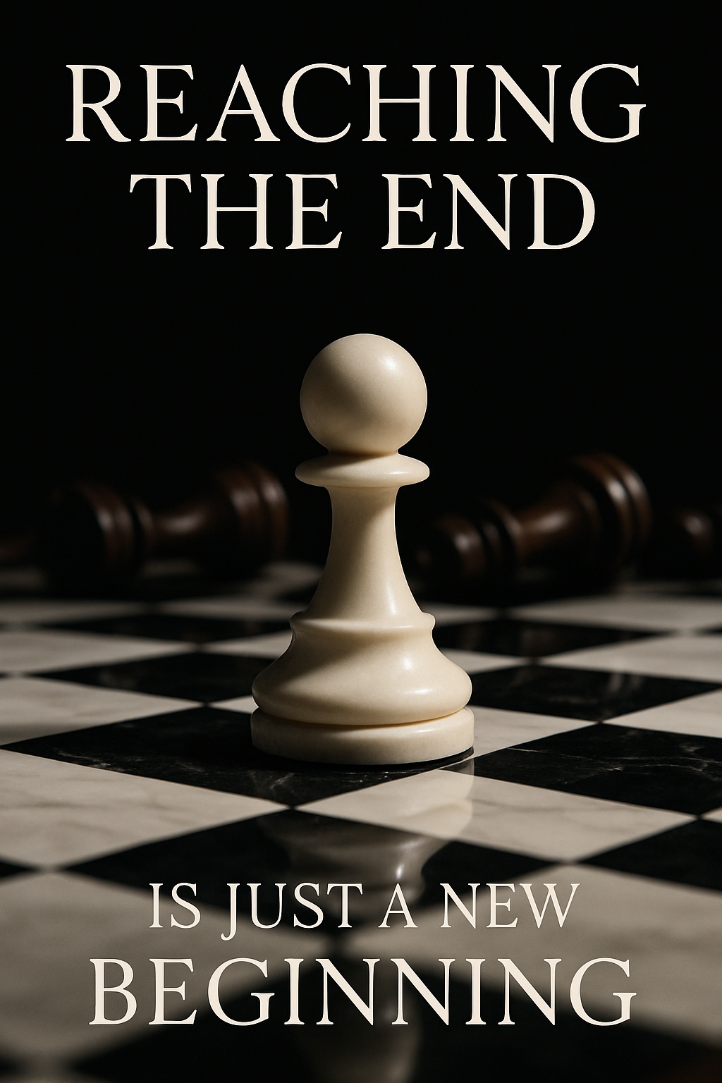 Ivory Chess Pawn Reaching the End Inspirational Poster