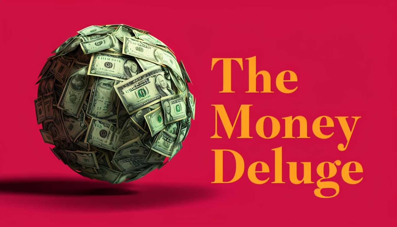 The Money Deluge Dollar Bill Sphere Digital Art Social Media Post