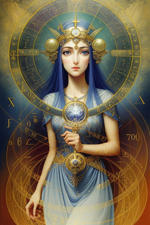 Surreal paradox Greek goddess Athena as the goddess of mathe... by ...