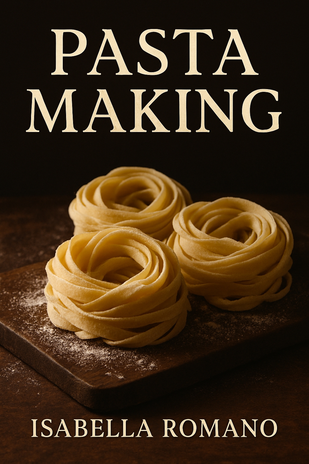 Elegant Pasta Making Book Cover with Minimalist Design EBook Cover