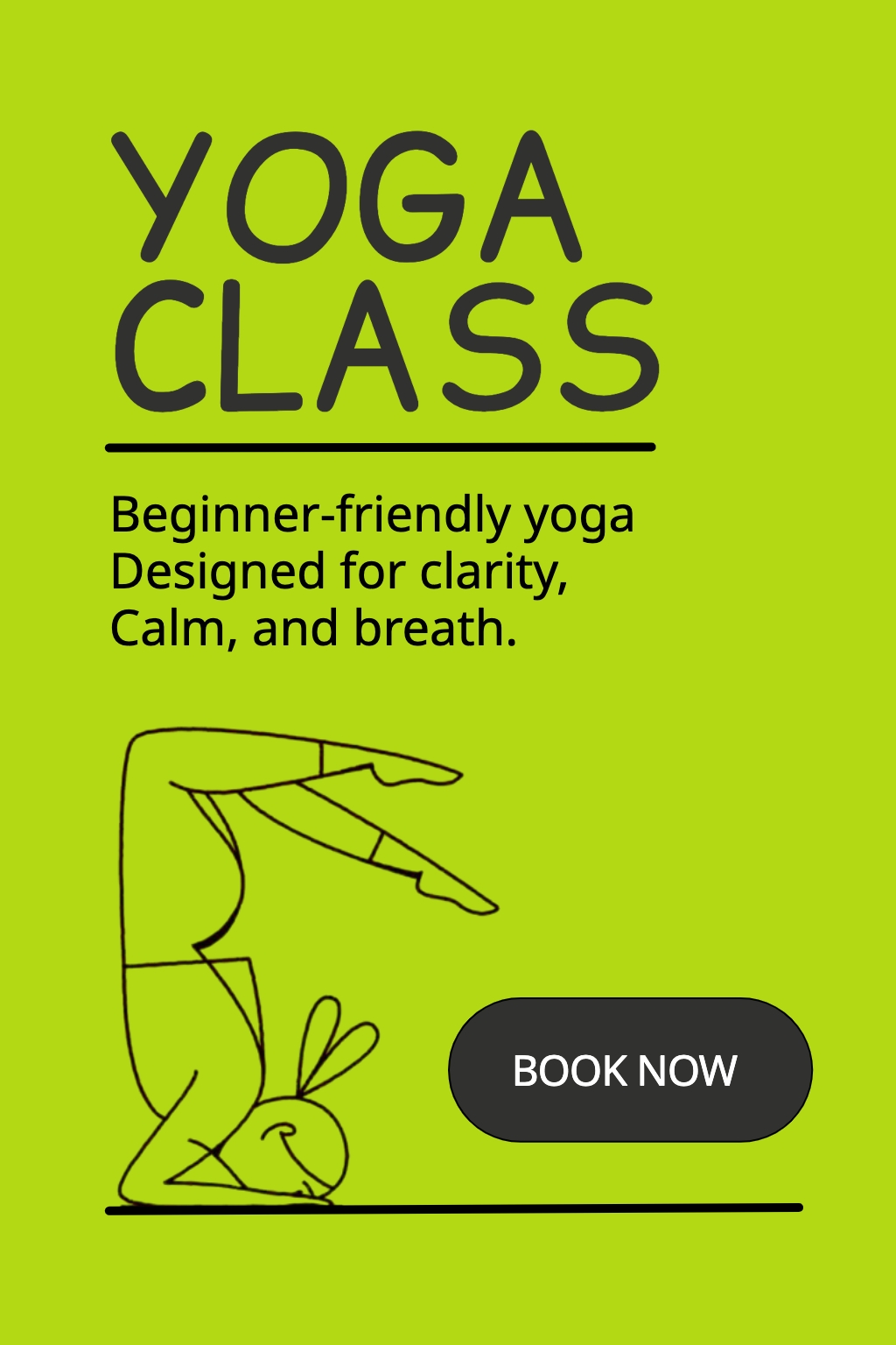 Beginner-Friendly Yoga Class Promotional Poster Design Flyer