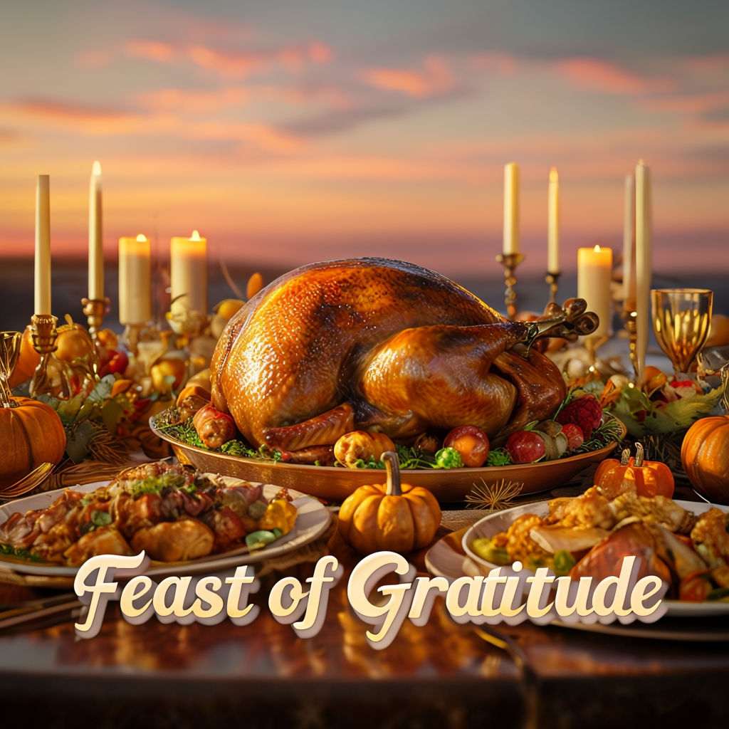 Thanksgiving Feast of Gratitude Table Setting Art