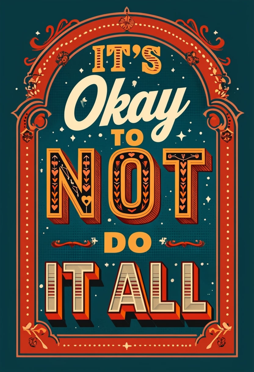 It's Okay To Not Do It All Retro Motivational Poster