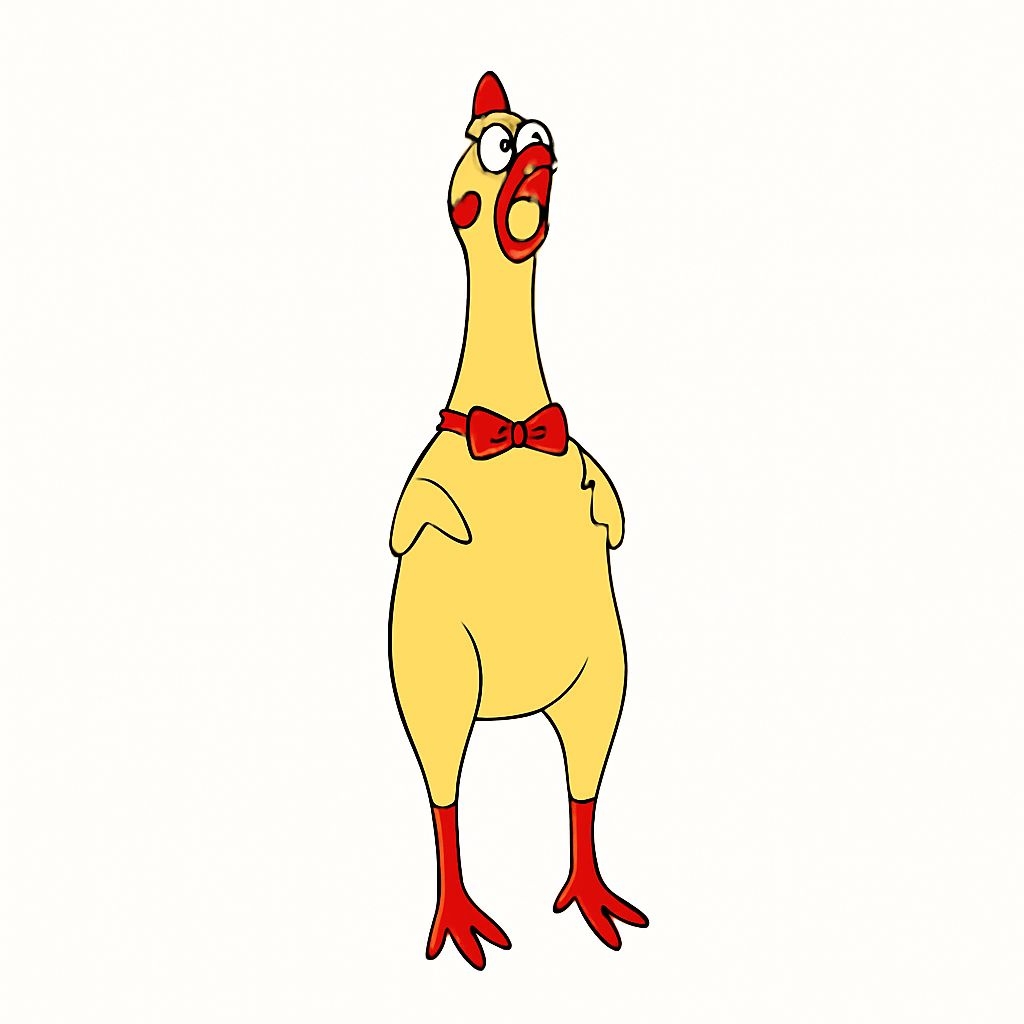 Playful Cartoon Chicken with Glasses and Bow Tie Sticker