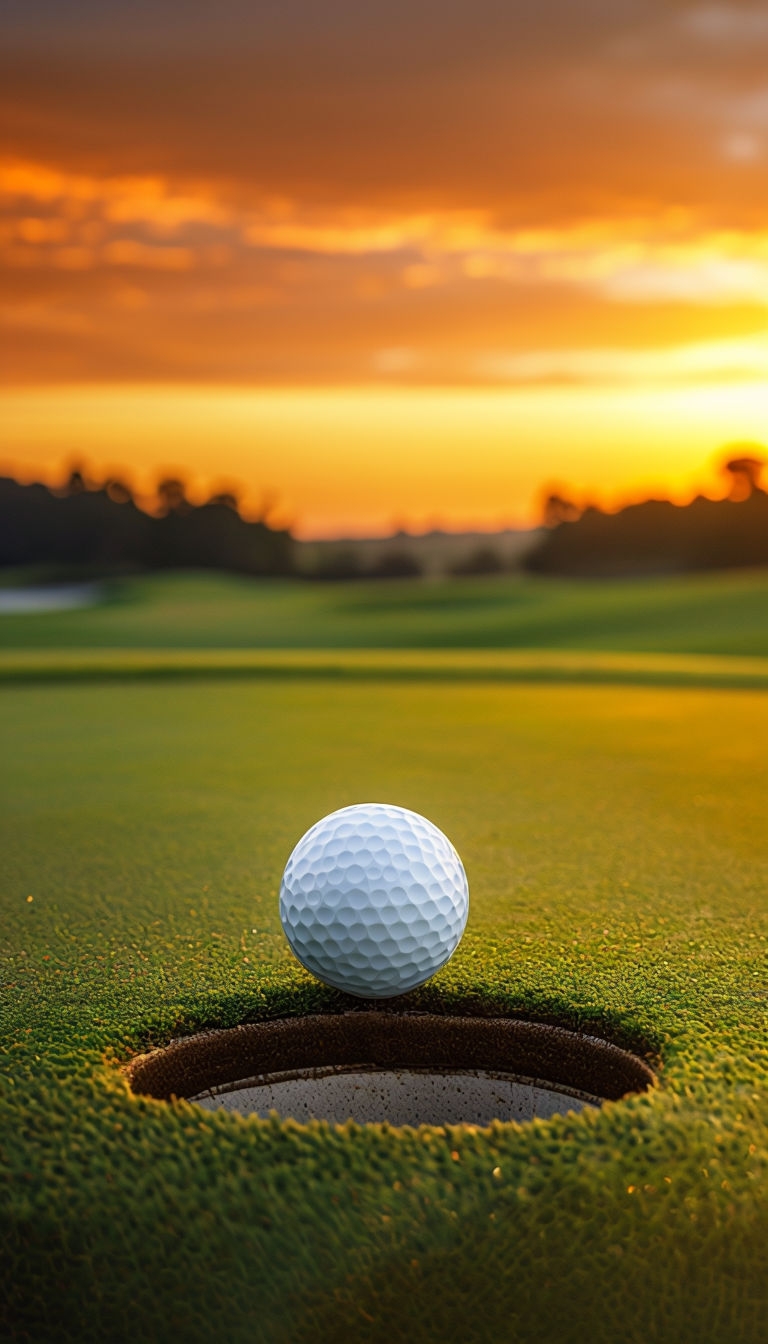 Serene Sunset Golf Ball on Course Edge Photograph Phone Case Cover