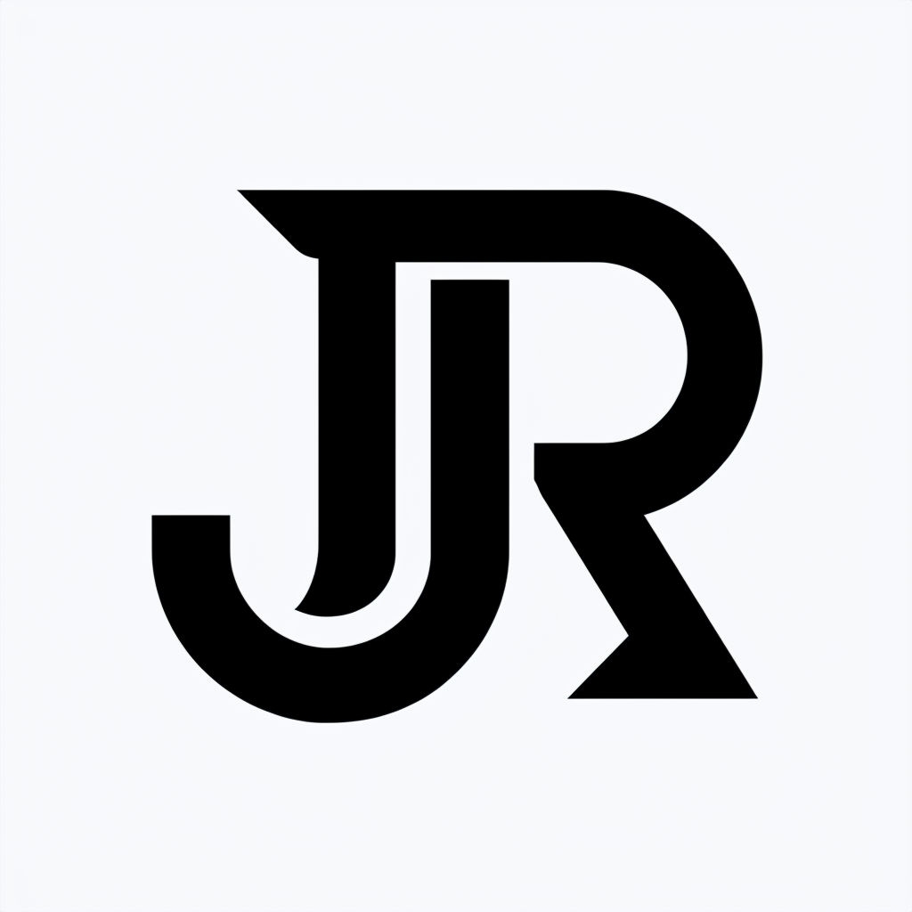Bold Modern JR Monogram Logo Design with High Contrast Style Monogram